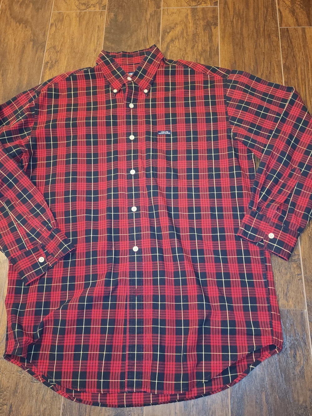 Chaps Ralph Lauren Men's Red Plaid Button-Down Shirt